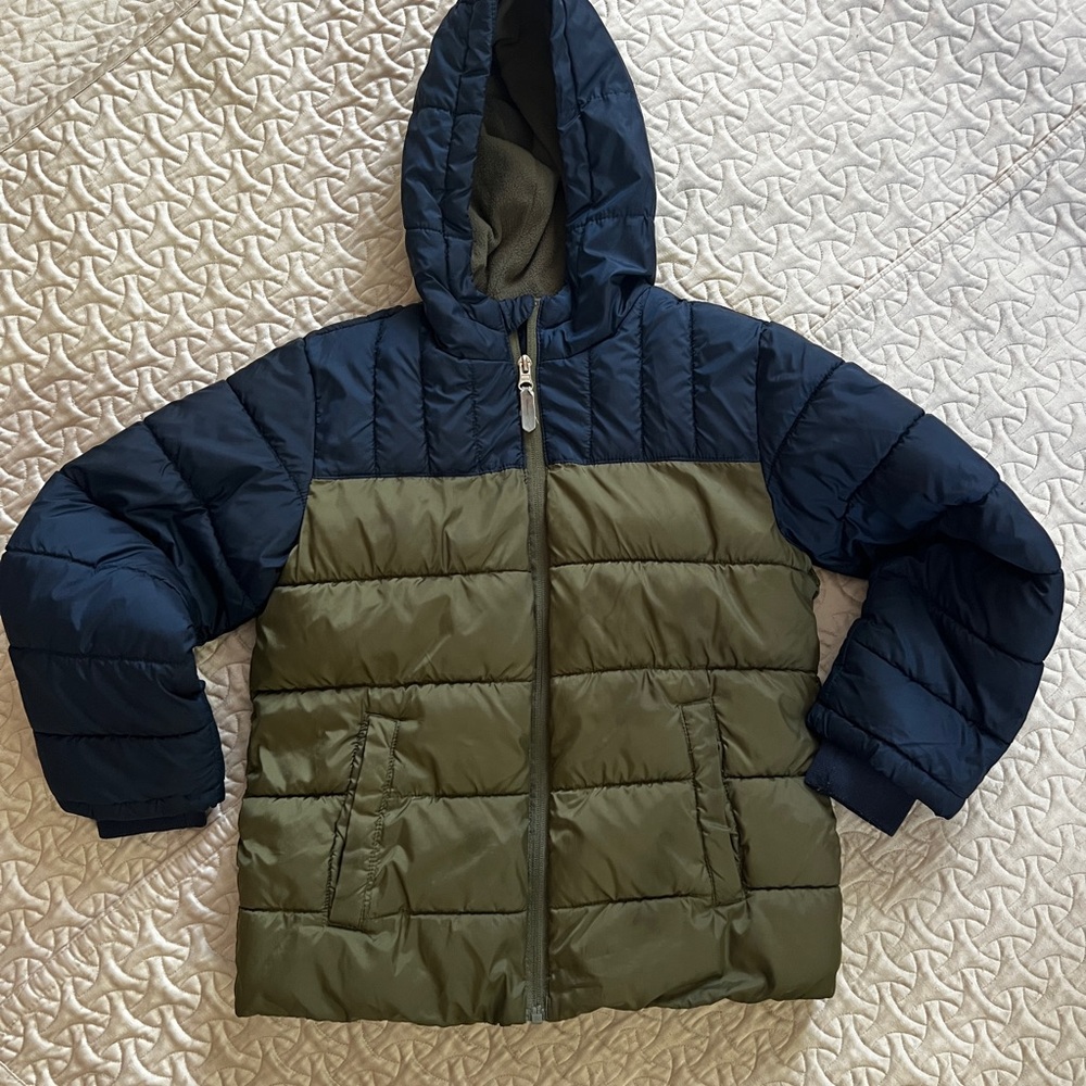 Wonder Nation Blue and Green Puffer Jacket